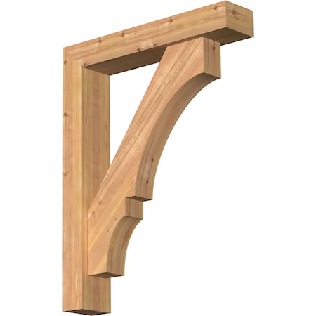 Balboa Block Smooth Bracket W/ Offset Brace, Western Red Cedar, 5 1/2W X 28D X 36H